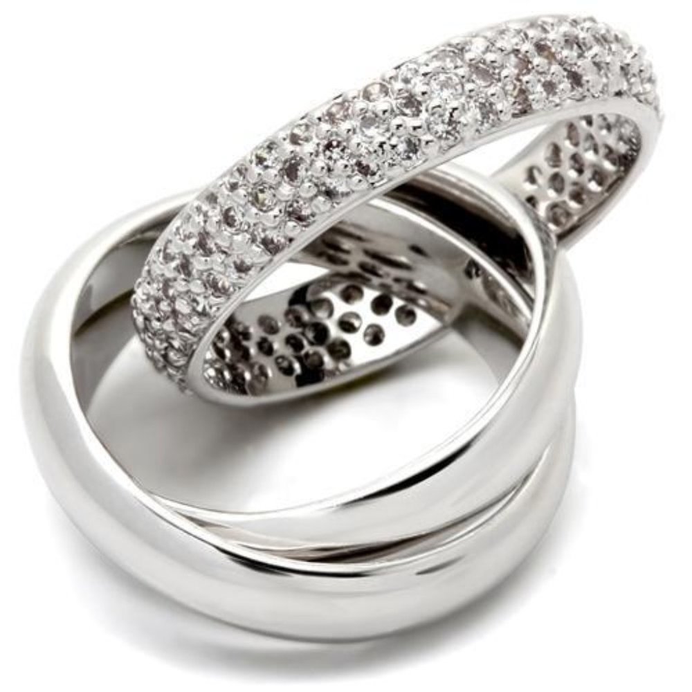 Designer Inspired Triple Rolling Band Pave Set